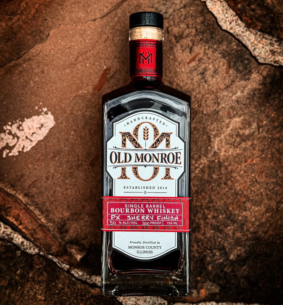 Old Monroe Single Barrel Bourbon Finished Bourbon PX Sherry Barrel Proof Cask Strength